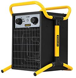 Stanley ST-033-230-E Radiateur électrique soufflant de chantier 1 stade 40 W / 1650 W / 3300 W / 230 V 50 Hz, Noir/Jaune