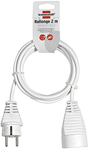 Brennenstuhl Rallonge 2m de câble (Utilisation en intérieur) 1168121 Blanc