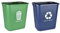 Acrimet Papelera para Reciclaje y Residuos, 6.75 galones / 27 cuartos / 24 litros (plástico) (verde y azul) (conjunto de 2)