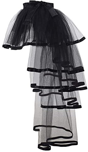 GRACEART Viktorianisch Steampunk Schwarz Geschäftigkeit Tutu Gürtel Spitze Unterrock (Schwarz Saum)