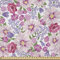 ABAKUHAUS Aquarell Stoff als Meterware, Frischer Frühlings-Flora, Microfaser Stoff für Dekoratives Basteln, 1M (230x100cm), Lavendel Grün Rosa