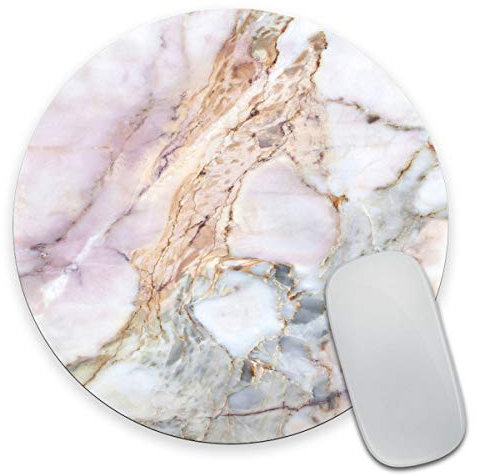 Smooffly Marble Circular Mouse Pad, Teacher Custom Present, Pink and Blue Marble Mouse Pad Round Mat Size 7.9 x 7.9 x 0.12 Inch