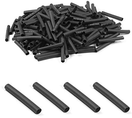 Othmro 250 Pcs Heat Shrink Tubing, Electric Insulation Tube Ratio 2:1, 3mm Dia Electrical Wire Cable Wrap Heat Sleeving Tube, 30mm Length, Black