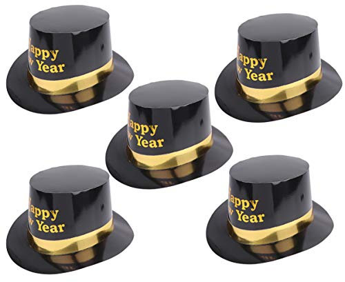 NUOBESTY 5 Stücke 2020 Neujahr Partyhüte Papierhut Silvester Kopfschmuck Kopfbedeckung Silvester Dekoration Happy New Year Deko Party Foto Requisiten Kostüm Zubehör