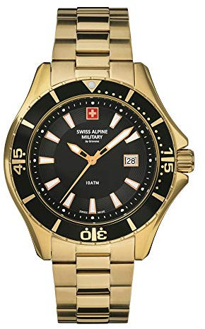 Swiss Alpine Military Herren Uhr Analog Quarz 7040.1117SAM Edelstahl
