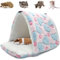 LeerKing Kleintiere Kuschelhöhle Meerschweinchen Kuschelbett Nest Plüsch Haus Hängematte für Ratte Hamster Nager Frettchen Bartagame Degu Rosa L