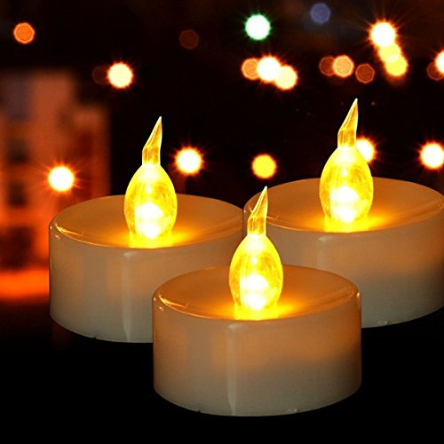 HANZIM Battery Tea Lights, 50 Pieces LED Tea Light Candles, 100 Hour Realistic Flickering Bulb, Battery Operated Tea Lights for Seasonal Celebrations, Celebrations, Electric Artificial Candle in