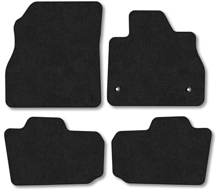 Nissan Leaf (2010-2018) Car Mats Accessories Tailored Fit Carpet Floor Mats Non Slip Black Trim Full Coverage Compatible Accessory Front Rear Set Anti Slip Granulated Backing Hand-Finished Clips