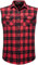 Iris Sprite Chemise décontractée à Carreaux sans Manches en Flanelle boutonnée pour Homme, Coupe Ample avec Poche, Plaid Rouge -A210, L