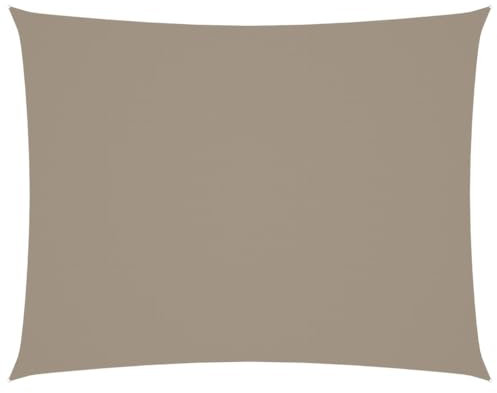 vidaXL Sonnensegel Wasserfest Sonnenschutz Windschutz Sonnendach UV Schutz Garten Terrasse Balkon Oxford-Gewebe Rechteckig 6x8m Taupe