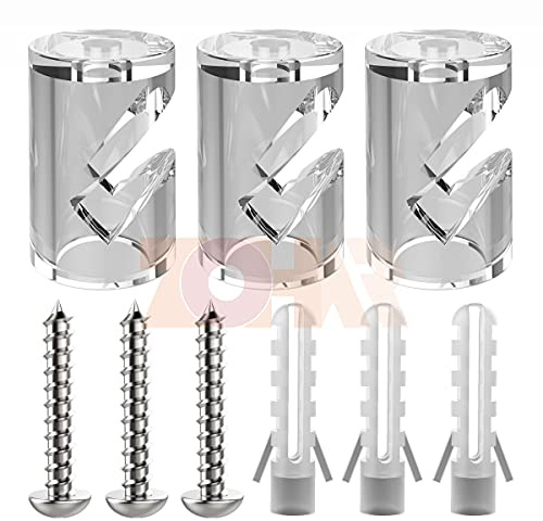 ZOHAR 3 Stück Wand- und Deckenpins - V - für Textilkabel Transparent | Deckenbefestigung Affenschaukel Aufputz-Kabelhalter für Lampe DIY mit Schrauben und Dübeln