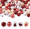 Beadthoven 100 Stück Weihnachts-Holzperlen 5 Stil großes Loch Holzperlen mit Weihnachtselch Baum Schneeflocke Tartan Muster für DIY Girlande Handwerk Heimdekoration Loch: 4 mm