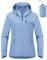 Outdoor Ventures Damen Regenjacke 10000MM Wasserdicht Leichte Gefüttert Packbar Sportjacke Funktionsjacke Atmungsaktiv Fahrrad Jacke mit Kapuze Hellblau M