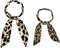 Allegra K 2 Stücke Damen dünner Schal Leopard bedrucktes Haarband langes Halstuch Halstuch Hellbraun Braun 88x5cm