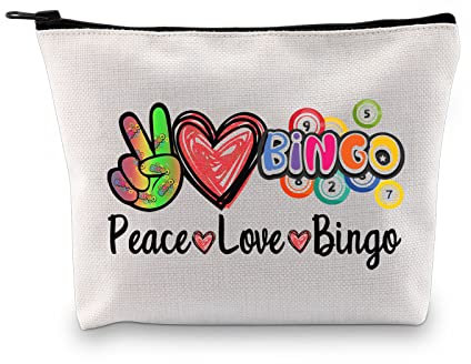 Bingo-Anrufer-Tasche, Glücks-Bingo-Tasche, Frieden, Liebe, Bingo, lustiges Geschenk für Bingo-Spieler, Casino-Liebhaber, Geschenk, Peace Love Bingo, Modern