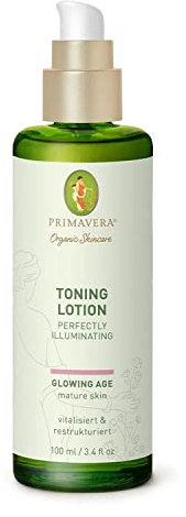 PRIMAVERA Toning Lotion - Perfectly Illuminating 100 ml - Naturkosmetik - Toner Lotion für reife, anspruchsvolle Haut - vitalisiert und restrukturiert die Haut - vegan