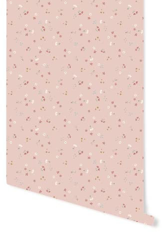 Little Dutch 86550 Digitale Tapete Little pink Flowers/Kleine pinke Blumen