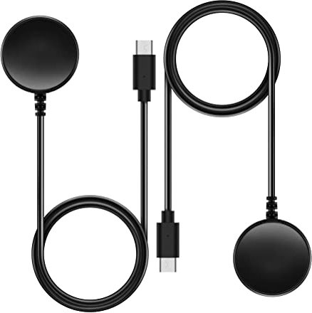 Stazione di ricarica Type C Aux adaptador compatibile con Samsung Galaxy Watch 5 Pro Active 2 40 mm 44 mm/Galaxy Watch3 45 mm/Galaxy Watch 4/watch4 Classic cavo di ricarica USB 3.0 (2 pezzi nero)