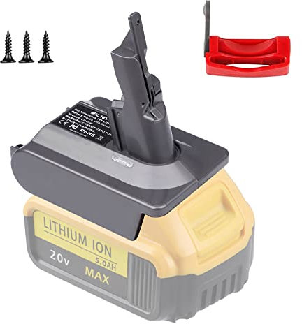 EID Adapter for Dyson V7 Vacuum Cleaner for Dewalt 20V Battery DW20V7 Convert to V7 Animal, Motorhead Pro, Trigger, Car+Boat, Absolute, Fluffy, Mattress, with Trigger Lock