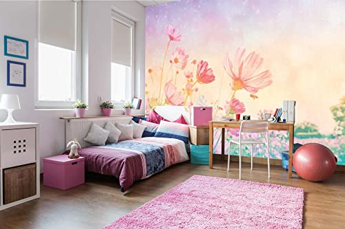 Vlies Fototapete PASTELLFARBENE BLUMEN 375 x 250 cm (inkl. Kleister) - Vlies Tapete, Wandtapete, Wandbilder - Tapete für Wohnzimmer Schlafzimmer, Büro, Küche - Montagefertig