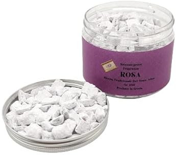 Encens aux Grains parfumés, Parfum d'encens Grec à Gros Grains 100 g, encens Naturel Accessible avec des charbons pour encens, Recette Originale du Mont Athos (Rose)