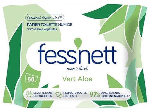FESS'NETT - Lingettes pour Peaux Sensibles, 50 Lingettes - Douceur et Protection pour une Hygiène Parfaite - Lot De 4 - Vendu Par Lot