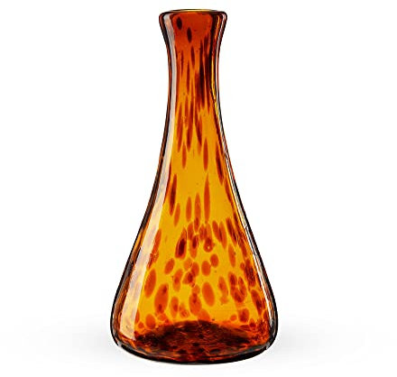 Segunda Vida Tortuga Tortoise Shell colored Decanter - Hand Blown Decanter 100% Recycled Glass Wine Carafe - Amber Fits 1 Standard Wine Bottle, 50oz, Set of 1