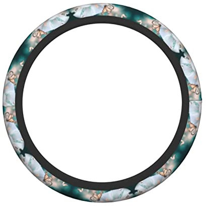 Lenkradhülle mit Blumen- und Schmetterlings-Druck, Auto-Lenkradbezug, Universal-Standard, geeignete Größe für Limousine, SUV, ATV, LKW