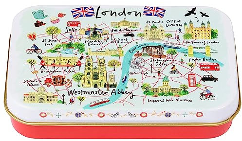 New English Teas London Souvenir Map Travel Mints Tin, Sugar Free, 35g