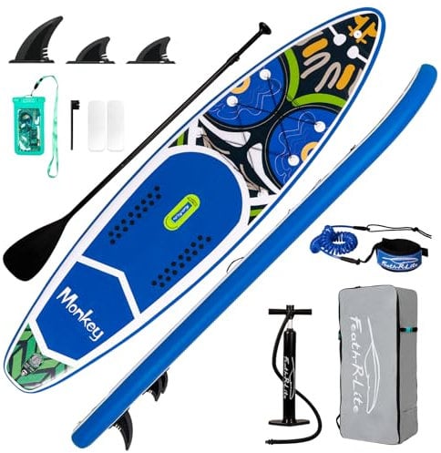 FunWater Tabla De Stand Up Paddle Inflable Tabla De Surf Sup Accesorios Completos para Tabla De Paddle Paddle Ajustable, Bomba, Mochila De Viaje, Correa De Seguridad, Funda Impermeable para Móvil