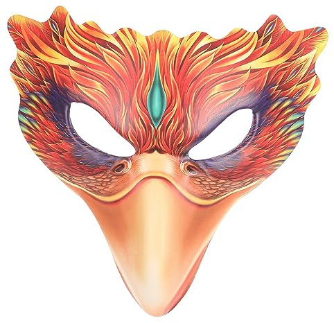 Abaodam Halloween Karneval Maskerade Vögel Tiere Feuer Phönix Cosplay- Vogelmaske Mit Langem Schnabel Vogel-maskerade- Krähenmaske Halbmaske Requisiten Pu- Einzigartig