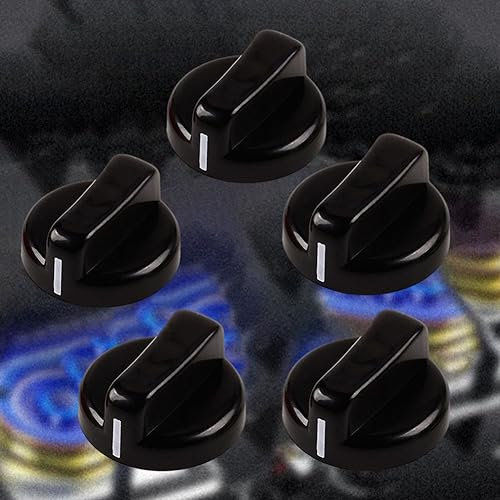 5PCS Gas Hob Knobs Cooker Hob Knobs, Gas Stove Control Knobs, For Replacing Your Damaged Gas Cooktop, For Reverse 0 Degree Knob