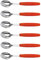 6er Set Giesser Messer Besteck Teelöffel Kaffeelöffel Löffel klein Rostfreier Stahl, Ergonomischer Griff, Spülmaschinenfest - Made in Germany - Rot