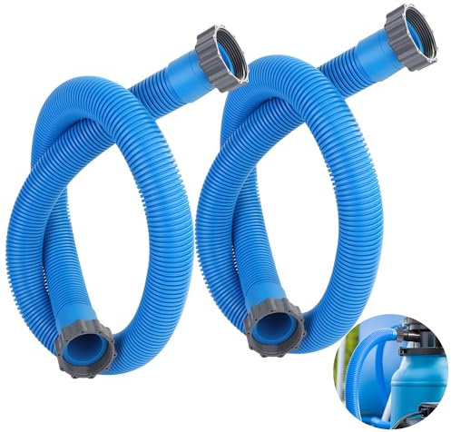 Poolschläuche für oberirdische Pools, 3,8 x 149,9 cm, Poolpumpe, Schlauch-Filterpumpen, Ersatzschlauch, Zubehör, passend für Intex-Filter, Pumpe, oberirdische Pools, Sandfilter, 2 Packungen