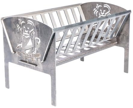 Brasero Fogonero Encastrable Portatil Uso Exterior Jardin Equipos de Futbol Argentinos 45x50x30 cm (Plateado gallinero)