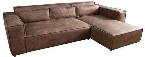 Riess Ambiente Design Ecksofa Bossa NOVA 265cm antik Taupe Microfaser inklusive Kissen Wohnlandschaft Eckcouch Sofa Couch Stoffsofa Stoffcouch L-Sofa L-Couch