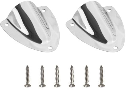 DONGKER Clamshell Vent, 2 Stück Edelstahl Drahtdurchführung Abdeckung, Draht Kabel Loch Ventilator Abdeckung mit 6 Schrauben für Marine Yacht Boot