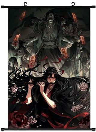 Mo Dao Zu Shi Anime Scroll Paintings LAN Wang Ji/Wei Wu Xian Hängendes Poster Wandkunst Drucke Tapisserie Dekoration Bilder Heimdekoration