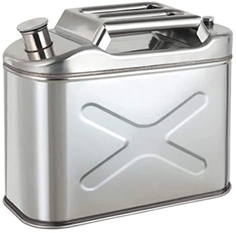 Fuel Gasoline Petrol Diesel Gas Cans Tank Container Backup - 201 Stainless Steel Jerry Can for Motorcycle Automobiles Lawn Mower Boating Camping