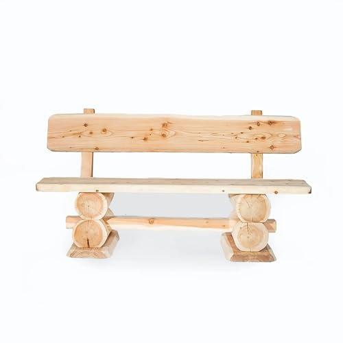 Rustikale Gartenbank aus Lärche - Massivholz-Bank Naturbelassen - 200 cm - Hochwertige Sitzbank für Terrasse & Garten - Zeitloses Design aus robustem Holz