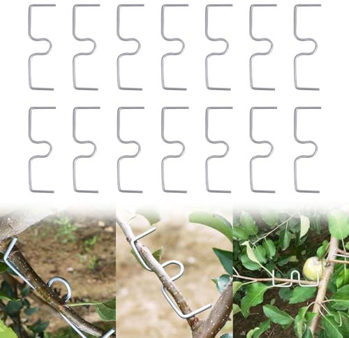 JAMSSOW 14 Stück 10cm Astspreizer für Obstbäume,Spreizeraststütze für Obstbäume,Astzieher Halter für Obstzweige,Astklammern Metall für Gartenzweige,Zum Spreizen und Ebnen von Obstbaumzweigen