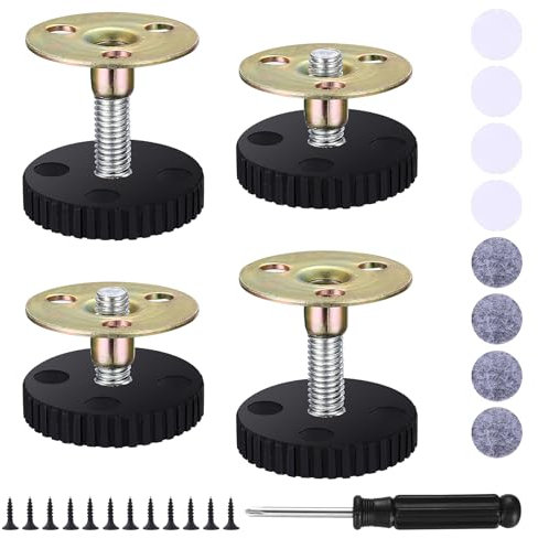 4 Sets Verstellbares Bettgestell mit Gewinde, Abstandshalter Wand, 33-40mm verstellbares Bettrahmen-Anti-Shake-Werkzeug, Kopfteil Stopper, Raumwand Bettgestell Unterstützung für Betten Schränke Sofa