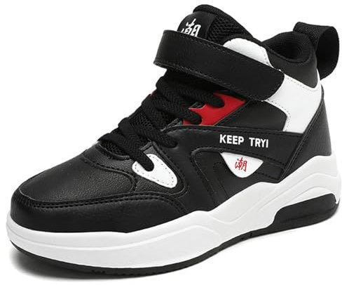 HSNA Basketball Shoes for Kids Trainers Boys Sneakers Girls Size 31-40, black, 1.5 UK Child