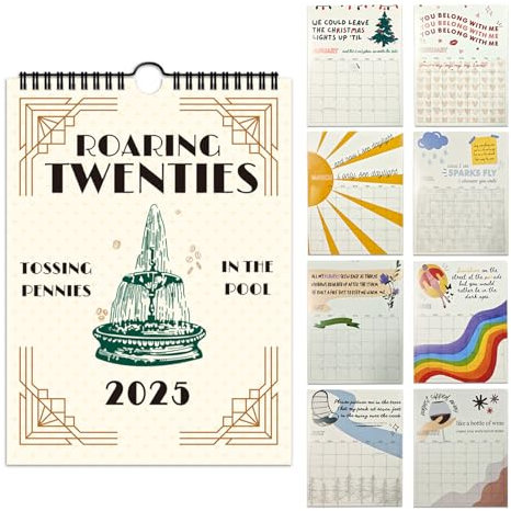 ZITUZY 2025 Roaring Twenties Kalender, Familienkalender 2025 Wandkalender, Lyrics Kalender, Roaring 20s Taylor Swift Kalender, Novelty Planning Wall Calendar, Geschenke für Musikliebhaber