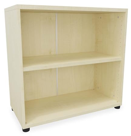 Eigentlich Aktenregal Holz, B80xT40cm, stabiles Büroregal in versch. Größen und Farben, Regal Aktenordnerhöhe, Mehrzweckregal mit höhenverstellbaren Fachböden (Ahorn, 2 OH-80x40x78cm)