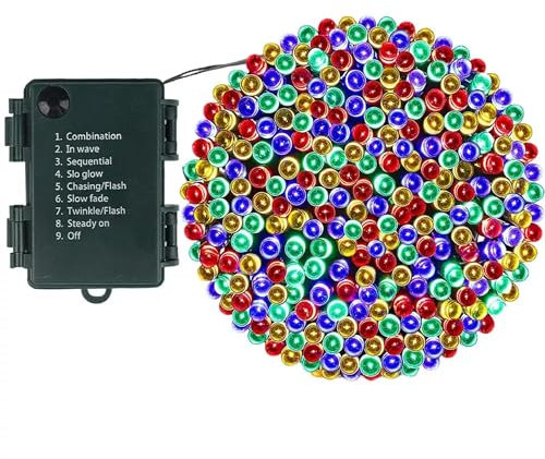 Fabulouz Fairy Lights - 200 LED Battery Operated String Lights for Indoor/Outdoor, Bedroom, Garden, Wedding, Party, Tree, and Christmas Decorations (Multicolour) [Energy Class A]
