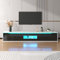 Meuble TV Haute Brillance avec lumière LED Changeante de Couleur Meuble TV 180 cm de Long TV Lowboard Table TV Debout ou Suspendue pour Salon et Salle à Manger Noir