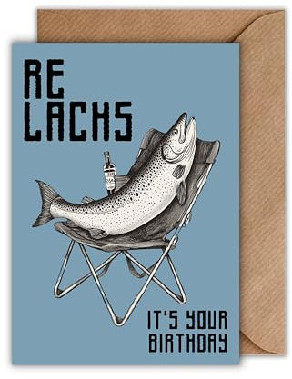 WBdesignz Geburtstag Karte mit Umschlag - Geburtstagskarte ReLachs It's your Birthday Angler Geburtstag angeln Glückwunschkarte Anglerin Karte zum Geburtstag Lustige Geburtstagskarte Geschenkkarte