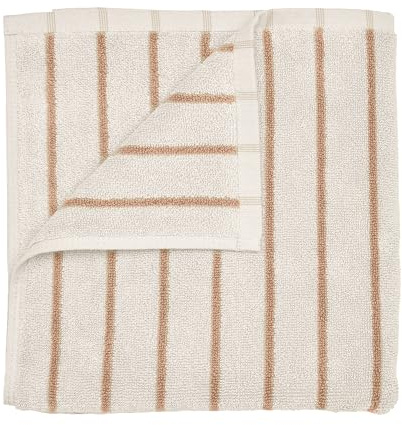 blomus | Handtuch | ARTO | 100% Bio-Baumwolle | Größe 70 x 140 cm | 600 g/m² Frottee | Farbe Moonbeam/Amber Brown | Liniert