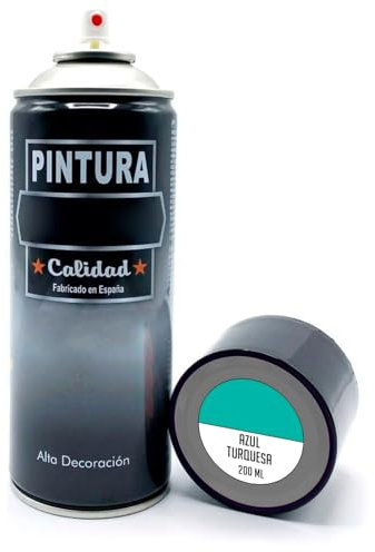 AC - Bote de Pintura en Spray - Fabricado en España - Ideal para cualquier superficie, Madera, Metal, Cartón, Piedra o Cerámica - Capacidad de 200 ML - Color Turquesa